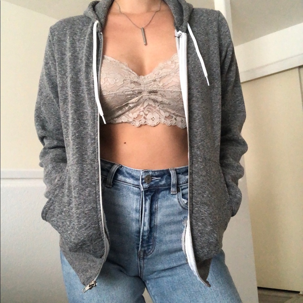 Grey Zip Up Hoodie